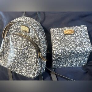 Authentic Michael Kors mini backpack with matching wallet